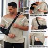 Deyeek Men's Shirt for Shoulder Surgery Tear Away Shirts Side Snap Short Sleeves Rotator Cuff Dialysis Recovery Chemo Clothing view 4