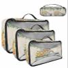 4 Set Packing Cubes for Travel Luggage Organizer Bags Easter Floral Eucalyptus Leaves Truck Beige Travel Cubes for Carry on Suitcases Travel Bags Space Saving Travel Accessories (XL, L, M, S) view 1