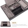 Cabilock Multi-functional Pu Leather Jewelry Box for Organizing Necklaces and Watches Retro Style Storage Tray for Use Capacity view 3
