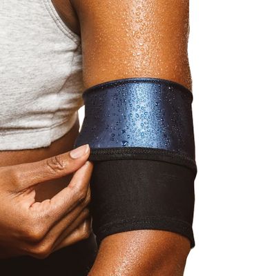 BODYSUNER Women's Arm Trimmers Compression Sleeve Sweat Bands Slimmers for Workout Sport (Blue, XXL)