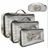 4 Set Packing Cubes for Travel Luggage Organizer Bags Easter Eggs Bunny Flower Blue Plaid Travel Cubes for Carry on Suitcases Travel Bags Space Saving Travel Accessories (XL, L, M, S) view 1