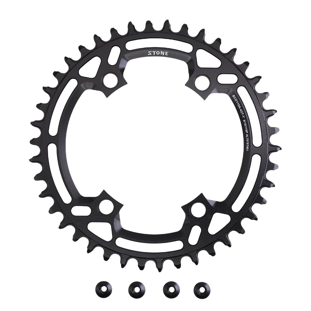 DJC Stone Chainring 110BCD for Sram Apex 4 Bolts Round Chainring 34 36 38 42T 44 46T 48 50T 54 56 58T 60 Road Bike MTB 9 10 11 12s Gravel