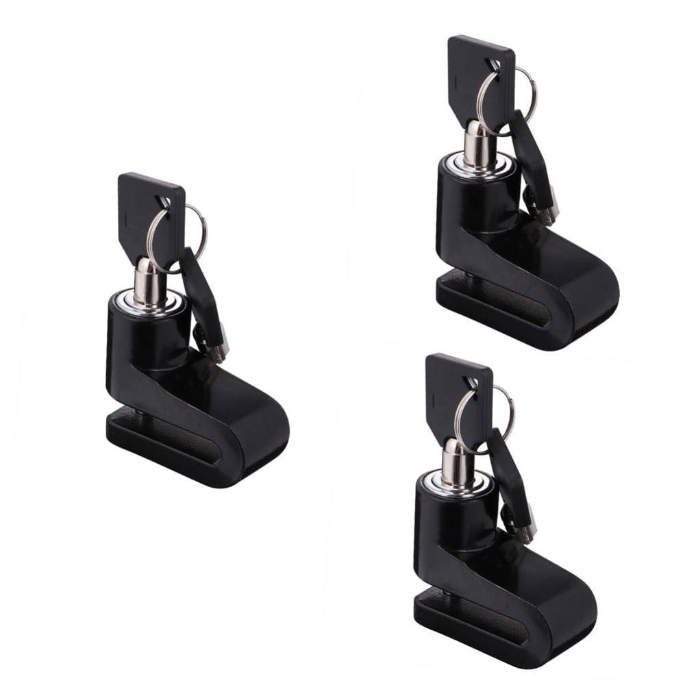 GALPADA 3pcs Motorcycle Anti-Theft Disc Brake Lock Durable Security Lock for Scooter and Motorbike Compact Design for Stylish Black Finish