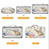 4 Set Packing Cubes for Travel Luggage Organizer Bags Happy Easter Egg Bunny Flower Retro Beige Travel Cubes for Carry on Suitcases Travel Bags Space Saving Travel Accessories (XL, L, M, S) view 2