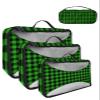 4 Set Packing Cubes for Travel Luggage Organizer Bags St Patrick'S Day Christmas Green Plaid Travel Cubes for Carry on Suitcases Travel Bags Space Saving Travel Accessories (XL, L, M, S) view 1