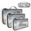 4 Set Packing Cubes for Travel Luggage Organizer Bags Happy Easter Gnome Bunny Blue Flowers Travel Cubes for Carry on Suitcases Travel Bags Space Saving Travel Accessories (XL, L, M, S) view 1