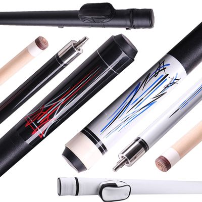 KARFRI Tacos de billar profesionales 4-Piece Set for Couples, 12mm/13mm 57 inches, Black and White, Suitable for Men and Women, 2-Piece Set of American Pool cues(Color:12MM), Size