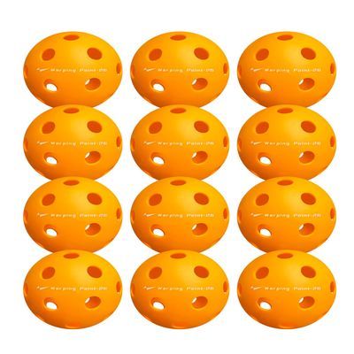 Warping Point Indoor Pickleball Balls, 12 Pack 26 Holes Orange PickleBalls, Meet USAPA Specifications, High Bounce Durable Practice Pickle Ball for Beginners Intermediate Player