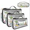 4 Set Packing Cubes for Travel Luggage Organizer Bags Easter Spring Floral Bunny Gnome Egg White Travel Cubes for Carry on Suitcases Travel Bags Space Saving Travel Accessories (XL, L, M, S) view 1