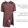 Deyeek Men's Post Shoulder Surgery Shirts Tear Away Snap Button Dialysis Clothing Broken Arm Shirt Hospital Gowns for Men view 4