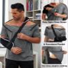 Deyeek Shoulder Surgery Shirts for Men Side Snap Short Sleeves Tear Away Shirts Rotator Cuff Dialysis Recovery Chemo Shirts view 4