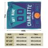 NineFit Basics Custom Throw Blankets for Bed Fans Gift for Men Summer Winter Fleece Blanket Basketball Name & Number, 30""x40"", 50""x60"", 60""x80"", B,charlotte view 3