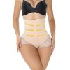 Zzalalana Shapewear Lingerie for Women Tummy Control Panties High Waisted Slimming Body Shaper Seamless Lace Underwear Beige view 2