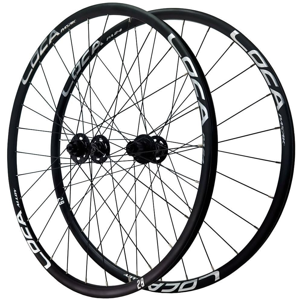 26 27.5 29 Inch Bikes Front Rear Rims Mountain Bike Wheelset Thru Axle Center Lock Disc Brake Cassette 8 9 10 11 12 Speed Bearing Hubs (Color : Black-Silver, Size : 29inch)