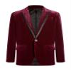 Kvysinly Boys Formal Velvet Blazer One Button Notch Lapel Dinner Jacket Wedding Party Formal Outfits Burgundy 16 Years view 1