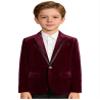 Kvysinly Boys Formal Velvet Blazer One Button Notch Lapel Dinner Jacket Wedding Party Formal Outfits Burgundy 16 Years view 3