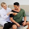 Deyeek Post Shoulder Surgery Shirts Tear Away Snap Button Dialysis Clothes Broken Arm Recovery Gifts Hospital Gowns for Men view 2