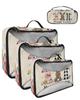 4 Set Packing Cubes for Travel Luggage Organizer Bags Happy Easter Cute Rabbit Bunny with Spring Floral Leopard and Plaid Print Travel Cubes for Carry on Suitcases Travel Accessories(XL,L,M,S) view 1