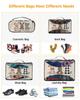 4 Set Packing Cubes for Travel Luggage Organizer Bags Happy Easter Cute Rabbit Bunny with Spring Floral Leopard and Plaid Print Travel Cubes for Carry on Suitcases Travel Accessories(XL,L,M,S) view 3