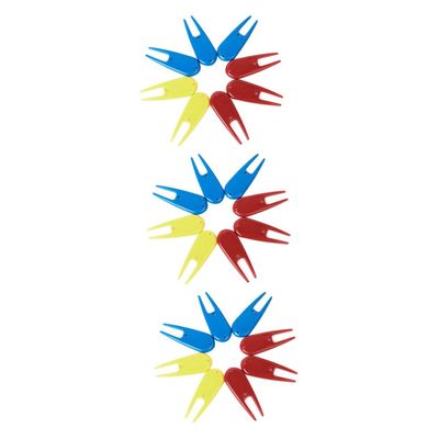 Yardwe 24pcs Divot Tool Ball Marker Groove Cleaner for Golf Pitch Mark Repairer Plastic Lightweight Compact Non-Slip Random Color