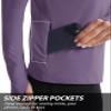 MAGCOMSEN Womens Half Zip Thermal Pullover with Zipper Pockets Fleece Athletic Jackets Fall Workout Shirts Purple S view 4