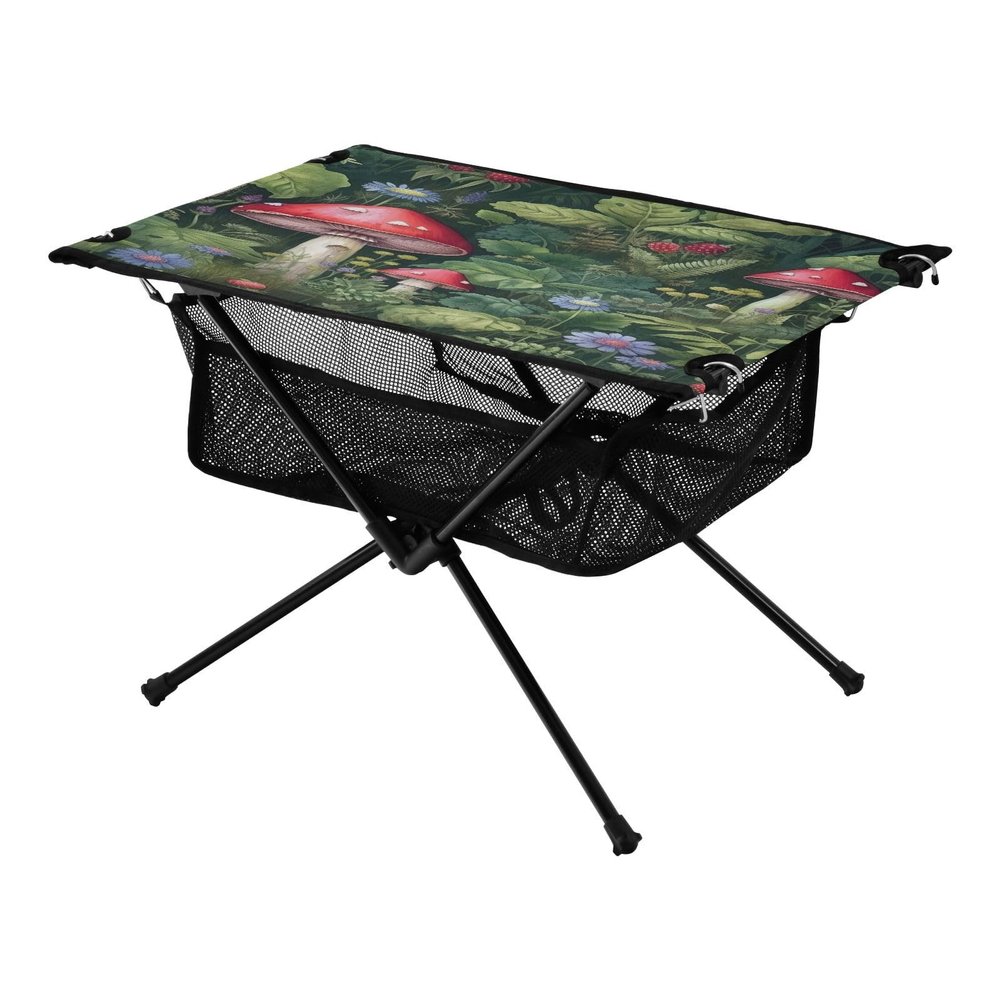 SDMKA Mushroom and Flower Outdoor Folding Table for Camping, Beach & Picnic  Portable, Easy-to-Carry Camping Side Table with Durable Bag for BBQ, Camp Use