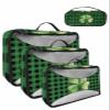 4 Set Packing Cubes for Travel Luggage Organizer Bags St. Patrick's Day Lucky Shamrock Green Plaid Travel Cubes for Carry on Suitcases Travel Bags Space Saving Travel Accessories (XL, L, M, S) view 1