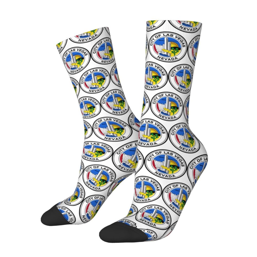 MULIHU Seal Of Las Vegas, Nevada Socks For Men Women Sport Crew Socks Athletic Running Socks Wicking Socks