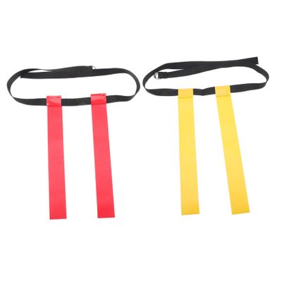 Milisten 2pcs Football Flag Set Waist Belts and Fluorescent Flags for Training and Games for Beginners and Youth Football Activities