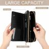 Dolrlasin Krav Maga Long Wallet for Men Women, PU Leather Large Travel Long Purse Clutch with Zipper view 4