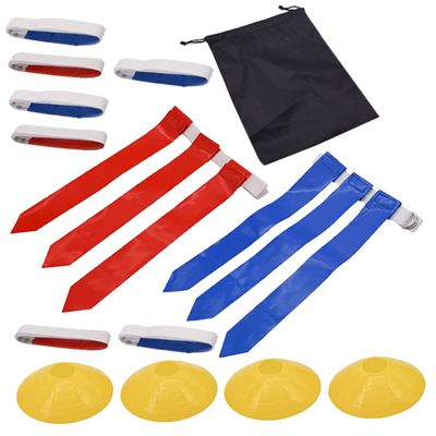 Milisten 1set Rugby Waist Flags Belt Kit for Youth Adults Multi-use Football Belts Flags Cones and Storage Bag for Outdoor Sports and Training Activities