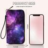 ACWDMKH Ladies Wallet,Clutch Purses for Women Wallets Leather Credit Card Holder for Women Wristlet Slim Small Cute with Zipper,Thin RFID Blocking with Wrist Strap,Glitter Galaxy Starry view 3