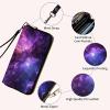 ACWDMKH Ladies Wallet,Clutch Purses for Women Wallets Leather Credit Card Holder for Women Wristlet Slim Small Cute with Zipper,Thin RFID Blocking with Wrist Strap,Glitter Galaxy Starry view 4