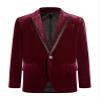 ranrann Boy Formal Suit Jacket Outfit Velvet Blazer Sports Coat Birthday Party Slim Fit One Button Outwear Burgundy 14 Years view 1