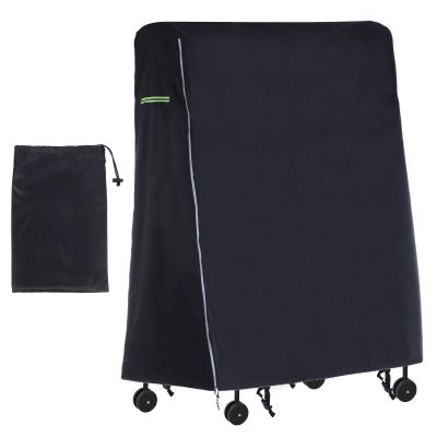 PATIKIL Folding Table Tennis Table Cover, 65'' x 28'' x 73'' Table Tennis Cover 600D Oxford Waterproof Foldable Table Cover with Storage Bag & Zipper for Outdoor Indoor, Black