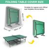 PATIKIL Folding Table Tennis Table Cover, 65'' x 28'' x 73'' Table Tennis Cover 600D Oxford Waterproof Foldable Table Cover with Storage Bag & Zipper for Outdoor Indoor, Black view 2