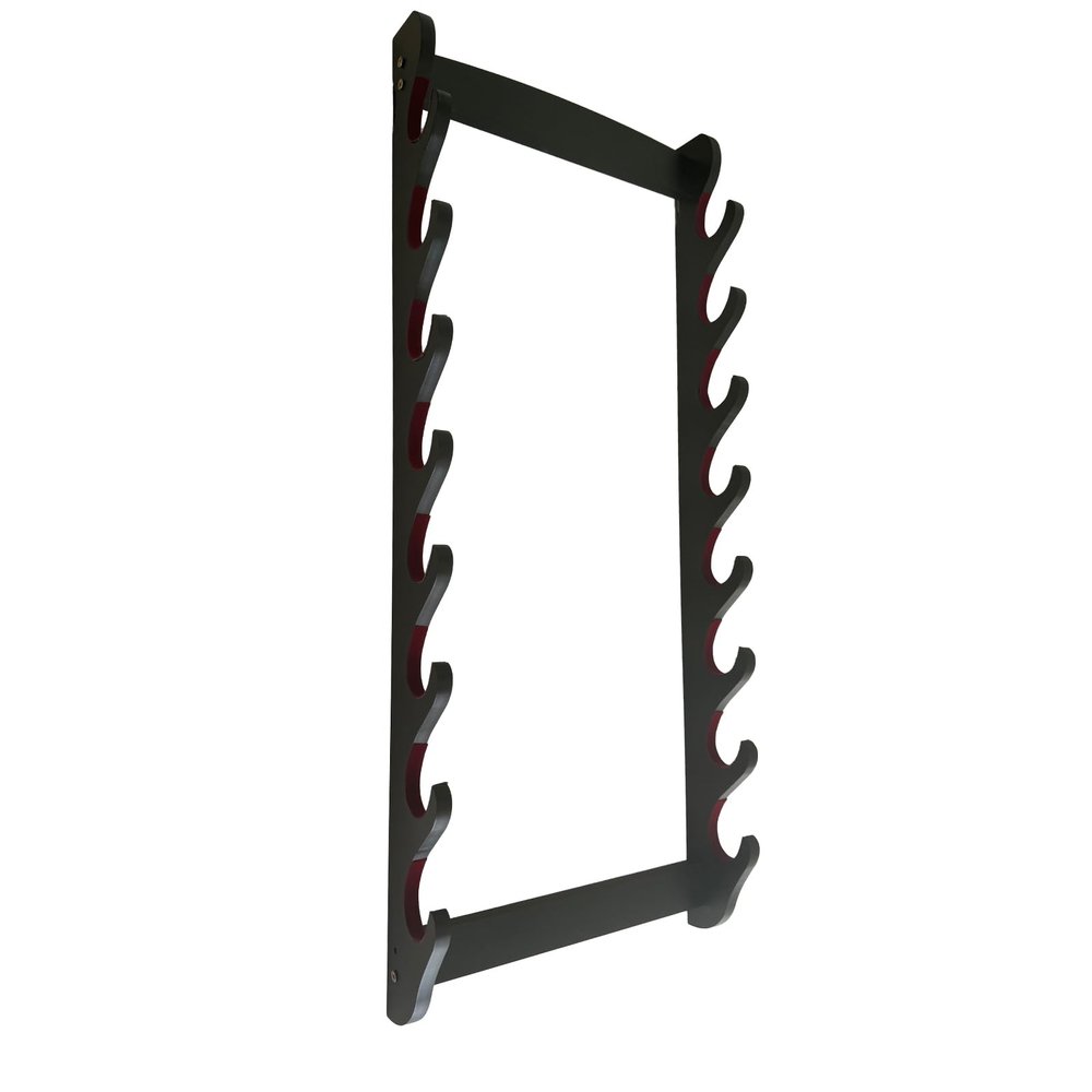 Kodeqian katana Sword Wall Mount Holder 8 Tier Velvet Padded Samurai Sword Display Rack Wakizashi Sword Stand Zoro Animation Sword Display, Black