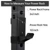 J Hooks for 2" x 2" Power Rack, Rubber Pad J-Hook for Power Cage, Bottom Reinforced Steel J Cups for Squat Rack, Heavy Duty Barbell Holder, Black (for 2"x2" Rack with " 1/2 Hole) view 2
