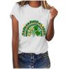 Clearance Items st Patrick Day Shirts for Women St. Patricks Day Shirts for Women Irish Lucky Clover Graphic Tops Short Sleeve Crewneck Casual Tees Shirt White S view 1