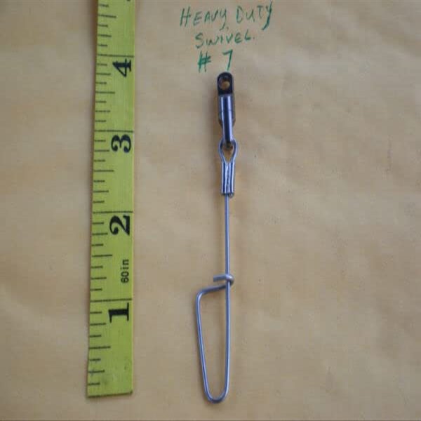 15 PCS HEAVY DUTY S. S. 4"X.062 LONG SHANK COASTLOCK SNAP/#7 SWIVEL 600 LBS TEST for Toothy Critters, Rigging Baits and Lures for Saltwater & Freshwater.