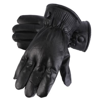 CALLARON Creative Pu Leather Gloves Plush -static Sports Gloves for Outdoor Mountain Climbing and Hiking Comfortable Fit for Cold Weather Activities Black Random Style