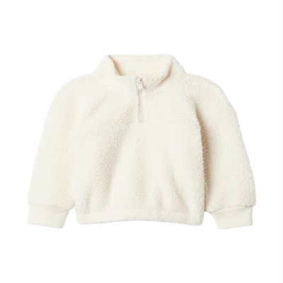 GAP Baby Girls Sherpa Top Ivory Frost 4YRS