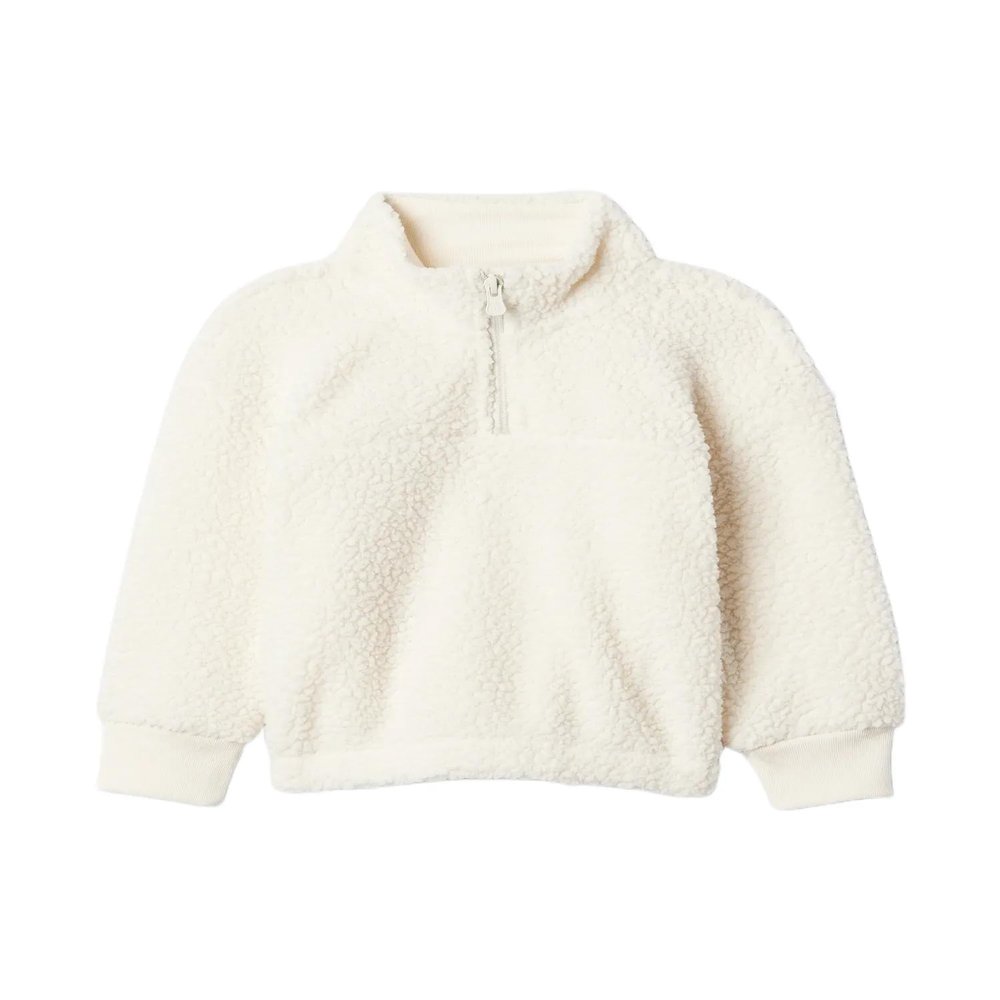 GAP Baby Girls Sherpa Top Ivory Frost 4YRS