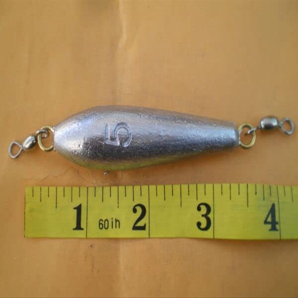 15 in LINE TROLLING Sinker W/#3 Crane Swivel & #2 Wire Eye, 5 OZ for Toothy Critters, Rigging Baits and Lures for Saltwater & Freshwater.