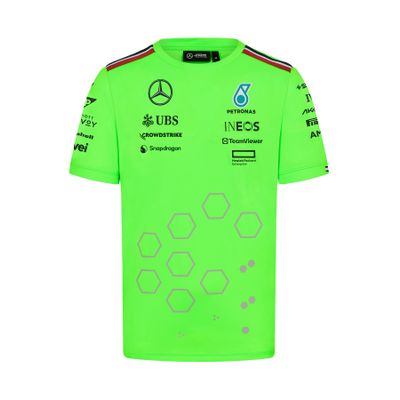 Mercedes AMG Petronas F1 Men's 2024 Team Set Up Tshirt - Green - Size: XS