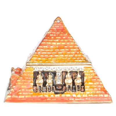 LiuliuBull Egyptian Pyramid Trinket Box Metal Jewelry Container Collectible Figurine Statue Creative Gifts Necklace Holder