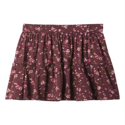 GAP Girls Woven Skirt Burgundy Floral XL