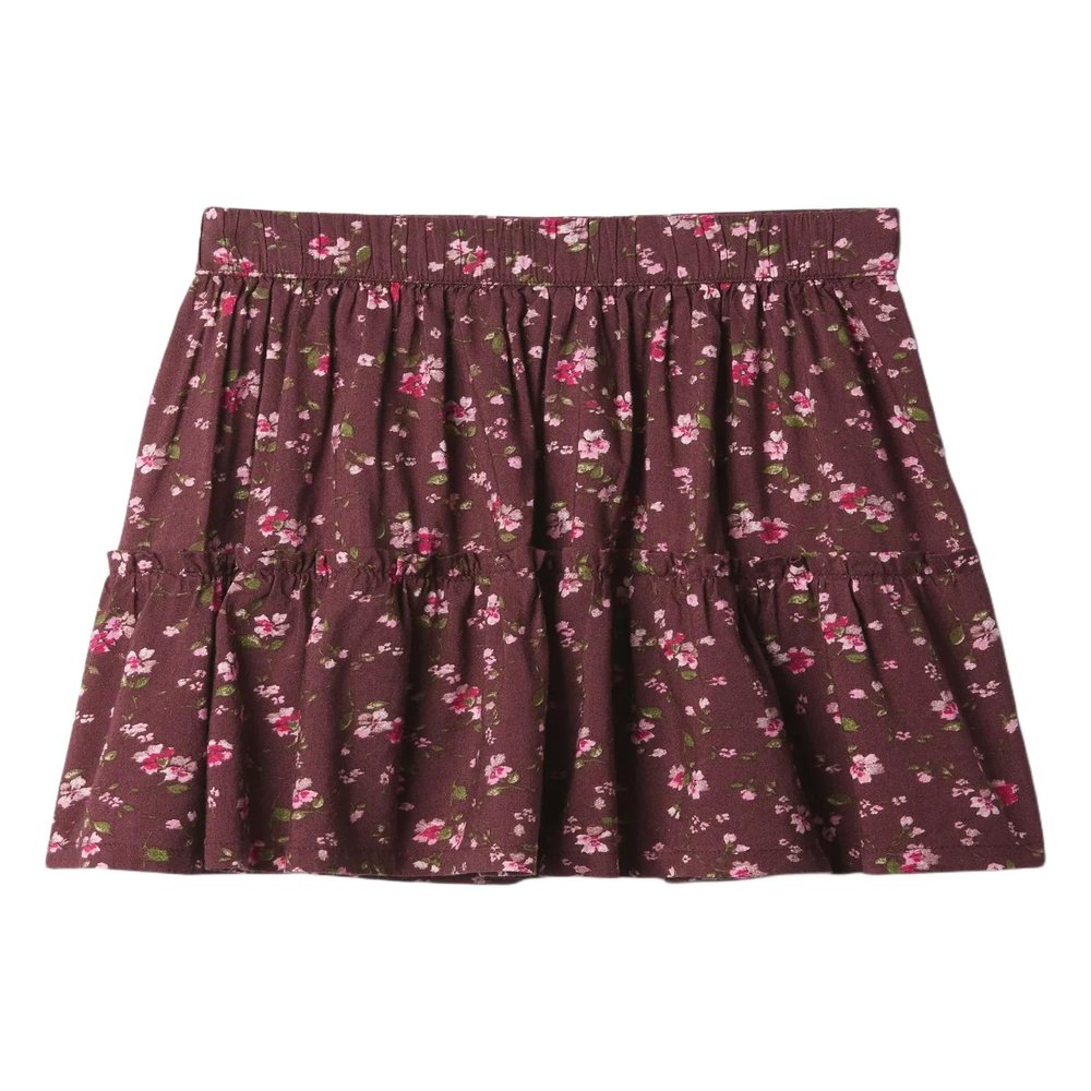 GAP Girls Woven Skirt Burgundy Floral XL