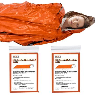 ANLOKE Emergency Sleeping Bags (2-Pack) Survival Sleeping Bag - Portable Thermal Sleeping Bags Bivy Sack, Mylar Emergency Blanket Survival Gear