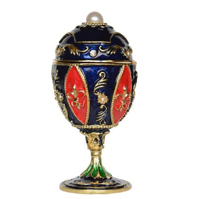 LiuliuBull Easter Egg Jewelry Trinket Box, Vintage Tabletop, Unique Gift, Metal Home Decor